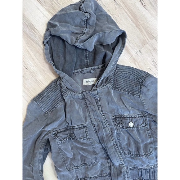 SPLENDID Alton Anorak gray military jacket linen blend - Picture 4 of 12
